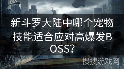 新斗罗大陆中哪个宠物技能适合应对高爆发BOSS？