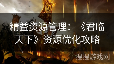 精益资源管理：《君临天下》资源优化攻略
