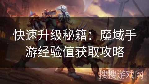 快速升级秘籍：魔域手游经验值获取攻略