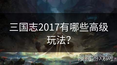 三国志2017有哪些高级玩法？