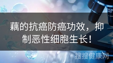 藕的抗癌防癌功效，抑制恶性细胞生长！