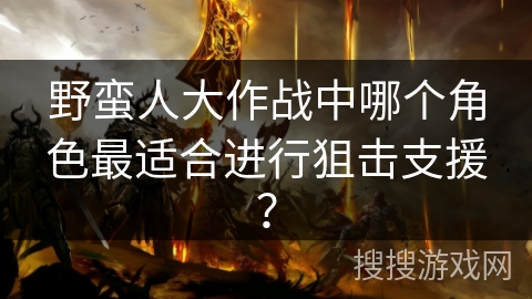 野蛮人大作战中哪个角色最适合进行狙击支援？