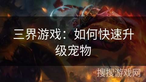 三界游戏：如何快速升级宠物