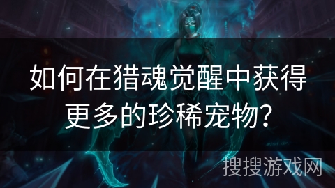 如何在猎魂觉醒中获得更多的珍稀宠物? 如何在猎魂觉醒中获得更多的珍稀宠物?