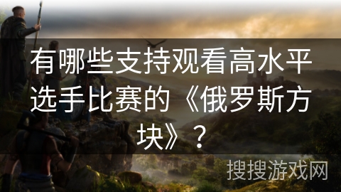 有哪些支持观看高水平选手比赛的《俄罗斯方块》？