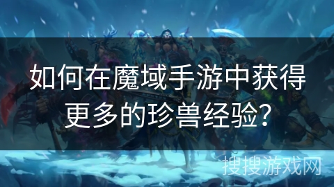 如何在魔域手游中获得更多的珍兽经验？