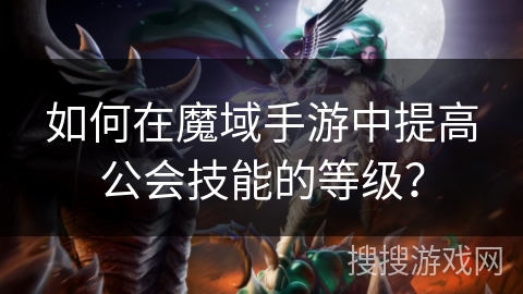 如何在魔域手游中提高公会技能的等级？