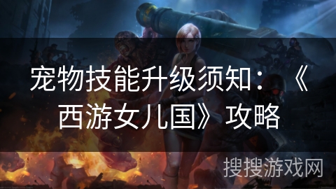 宠物技能升级须知:《西游女儿国》攻略 宠物技能升级须知:《西游女儿国》攻略