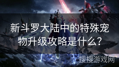 新斗罗大陆中的特殊宠物升级攻略是什么？