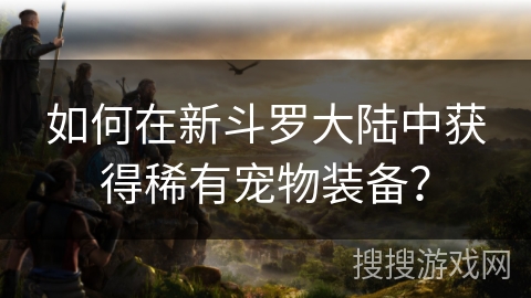 如何在新斗罗大陆中获得稀有宠物装备？