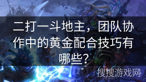 二打一斗地主，团队协作中的黄金配合技巧有哪些？