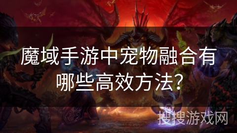 魔域手游中宠物融合有哪些高效方法？