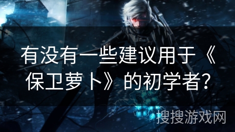 有没有一些建议用于《保卫萝卜》的初学者？