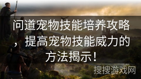 问道宠物技能培养攻略,提高宠物技能威力的方法揭示! 问道宠物技能培养攻略,提高宠物技能威力的方法揭示!