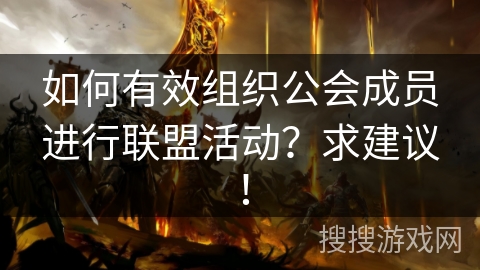 如何有效组织公会成员进行联盟活动？求建议！