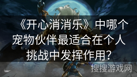 《开心消消乐》中哪个宠物伙伴最适合在个人挑战中发挥作用？