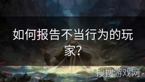 如何报告不当行为的玩家？