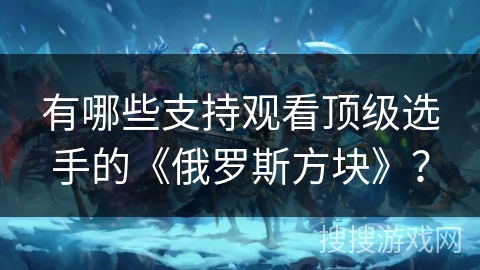 有哪些支持观看顶级选手的《俄罗斯方块》？