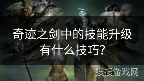 奇迹之剑中的技能升级有什么技巧？