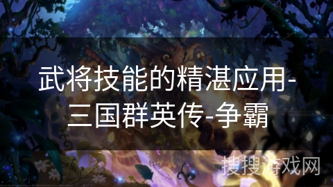 武将技能的精湛应用-三国群英传-争霸