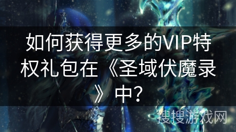 如何获得更多的VIP特权礼包在《圣域伏魔录》中？