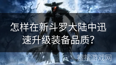 怎样在新斗罗大陆中迅速升级装备品质？