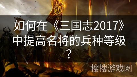 如何在《三国志2017》中提高名将的兵种等级？