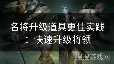 名将升级道具更佳实践：快速升级将领