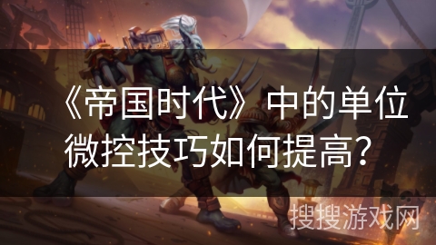 《帝国时代》中的单位微控技巧如何提高? 《帝国时代》中的单位微控技巧如何提高?