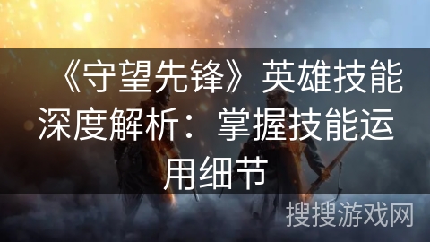 《守望先锋》英雄技能深度解析：掌握技能运用细节