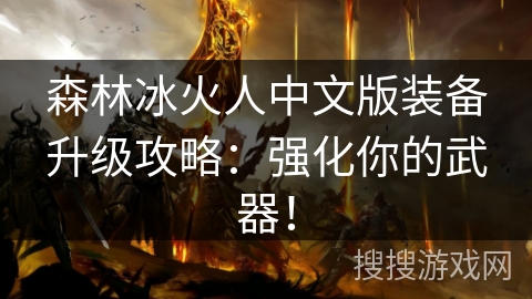 森林冰火人中文版装备升级攻略：强化你的武器！