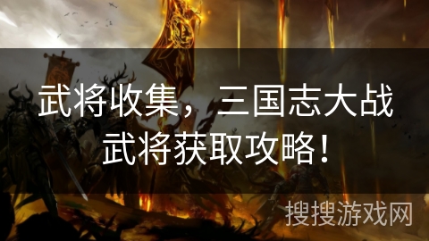 武将收集，三国志大战武将获取攻略！