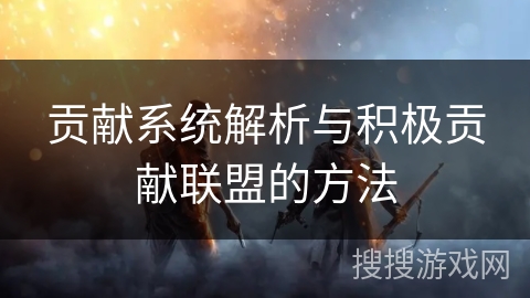 贡献系统解析与积极贡献联盟的方法