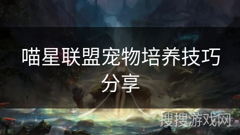 喵星联盟宠物培养技巧分享