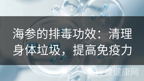 海参的排毒功效：清理身体垃圾，提高免疫力