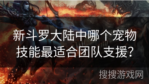 新斗罗大陆中哪个宠物技能最适合团队支援? 新斗罗大陆中哪个宠物技能最适合团队支援?
