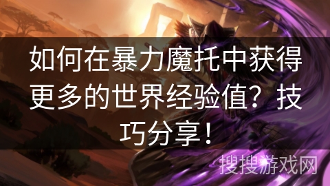 如何在暴力魔托中获得更多的世界经验值？技巧分享！