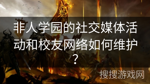 非人学园的社交媒体活动和校友网络如何维护？