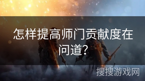 怎样提高师门贡献度在问道？