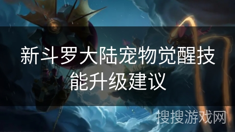 新斗罗大陆宠物觉醒技能升级建议