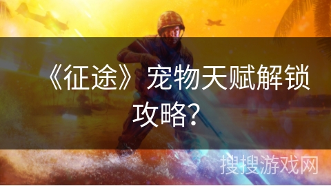 《征途》宠物天赋解锁攻略？