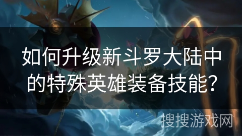 如何升级新斗罗大陆中的特殊英雄装备技能？