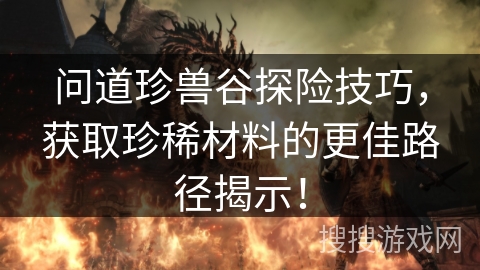 问道珍兽谷探险技巧，获取珍稀材料的更佳路径揭示！