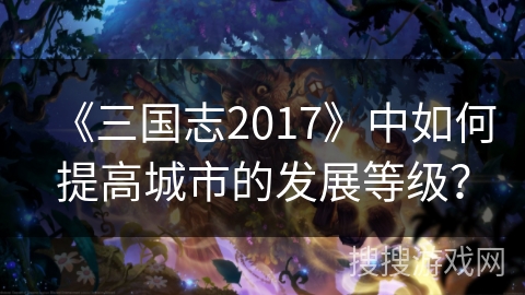 《三国志2017》中如何提高城市的发展等级？