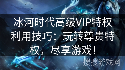 冰河时代高级VIP特权利用技巧：玩转尊贵特权，尽享游戏！