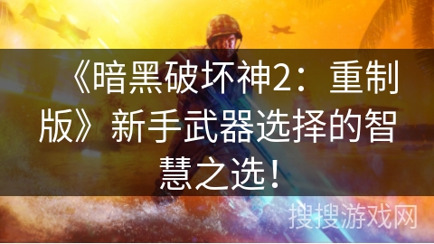 《暗黑破坏神2：重制版》新手武器选择的智慧之选！