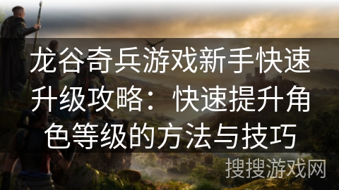 龙谷奇兵游戏新手快速升级攻略：快速提升角色等级的方法与技巧