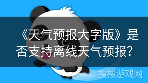 《天气预报大字版》是否支持离线天气预报？