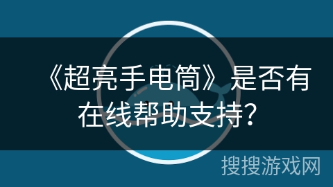 《超亮手电筒》是否有在线帮助支持？