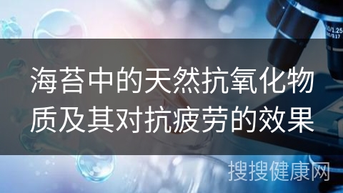 海苔中的天然抗氧化物质及其对抗疲劳的效果